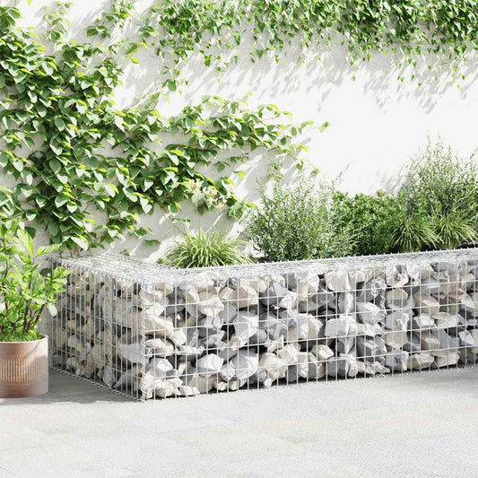 147820 vidaXL Gabion Wall with Covers Galvanised Steel 300x30x50 cm
