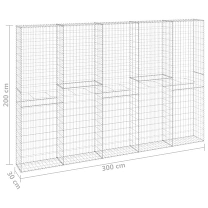 Gabion Wall with Covers Galvanised Steel 300x30x200 cm