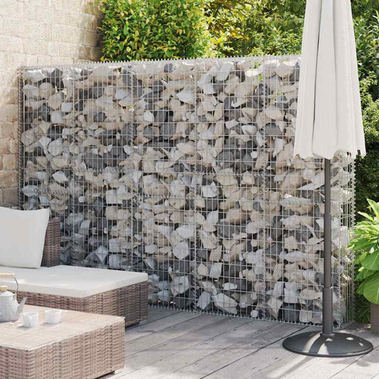 147823 vidaXL Gabion Wall with Covers Galvanised Steel 300x30x200 cm