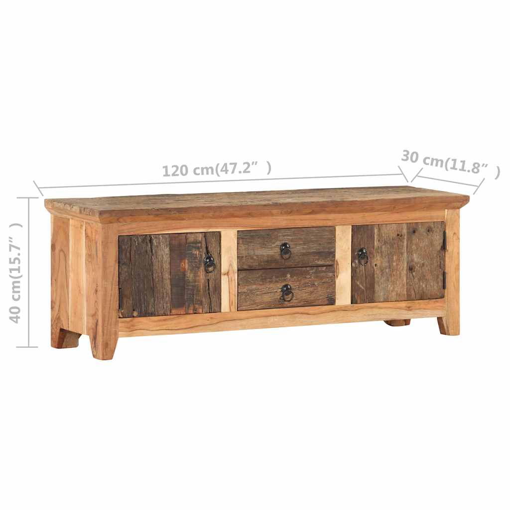 320380 vidaXL TV Cabinet 120x30x40 cm Solid Acacia Wood and Reclaimed Wood