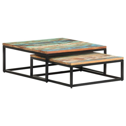 Nesting Coffee Tables 2 pcs Solid Reclaimed Wood