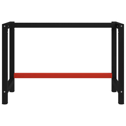 Work Bench Frame Metal 120x57x79 cm Black and Red