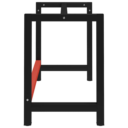 Work Bench Frame Metal 120x57x79 cm Black and Red
