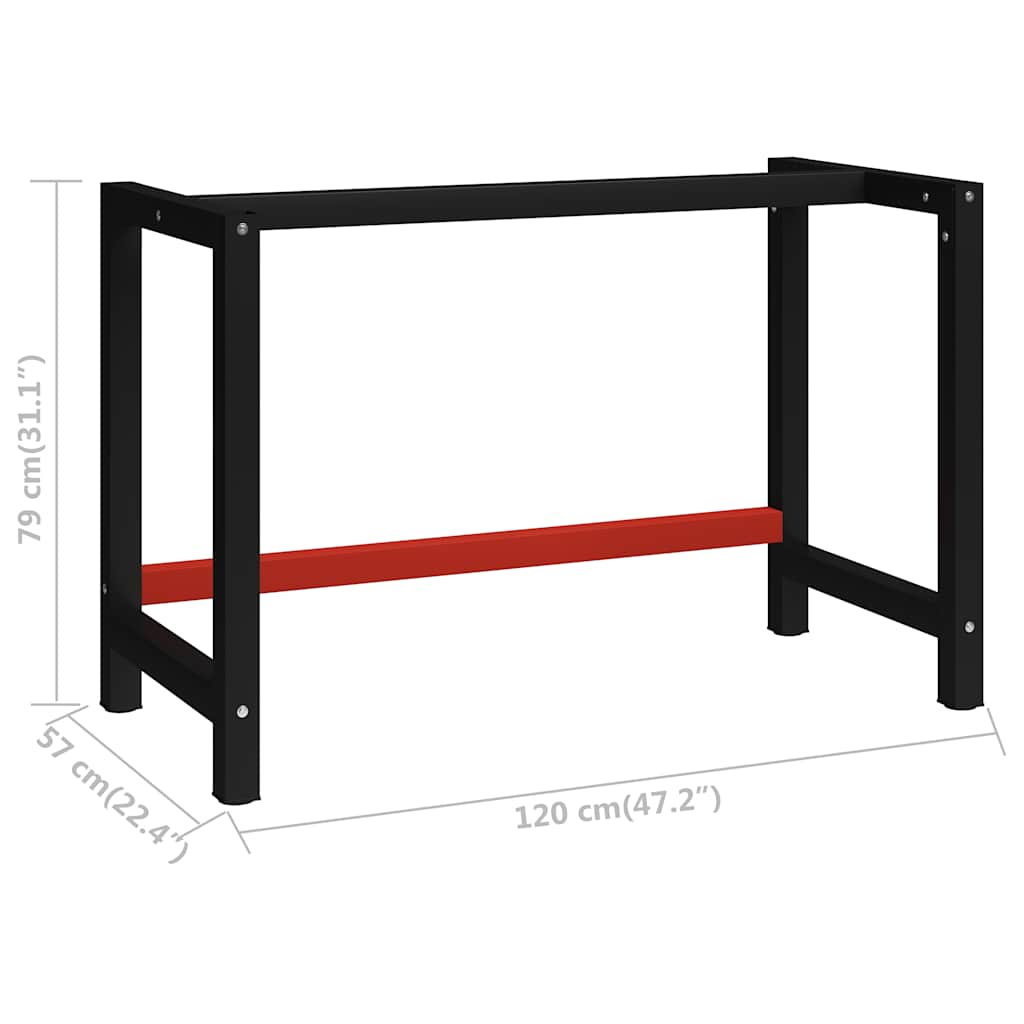 Metal Frame | Black and Red | Metal with powder-coating | Large