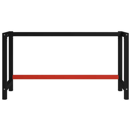 Work Bench Frame Metal 150x57x79 cm Black and Red