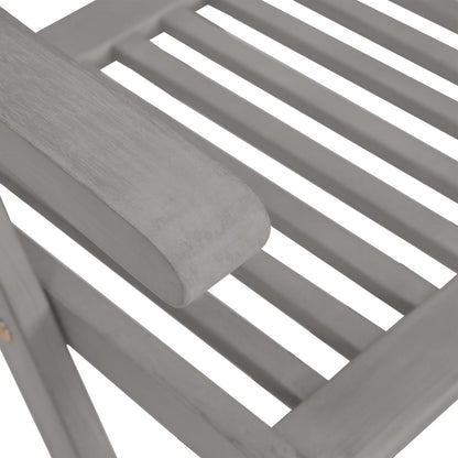 Garden Reclining Chairs 3 pcs Grey Solid Acacia Wood