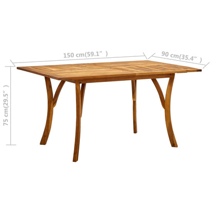 Garden Table 150x90x75 cm Solid Acacia Wood