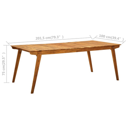 Garden Table 201.5x100x75 cm Solid Acacia Wood