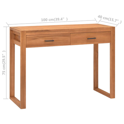Desk with 2 Drawers 100x40x75 cm Teak Wood