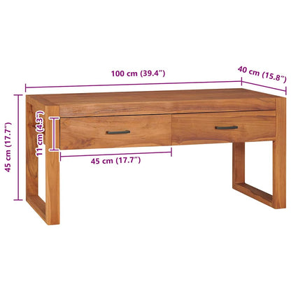 325272 vidaXL TV Cabinet 100x40x45 cm Teak Wood