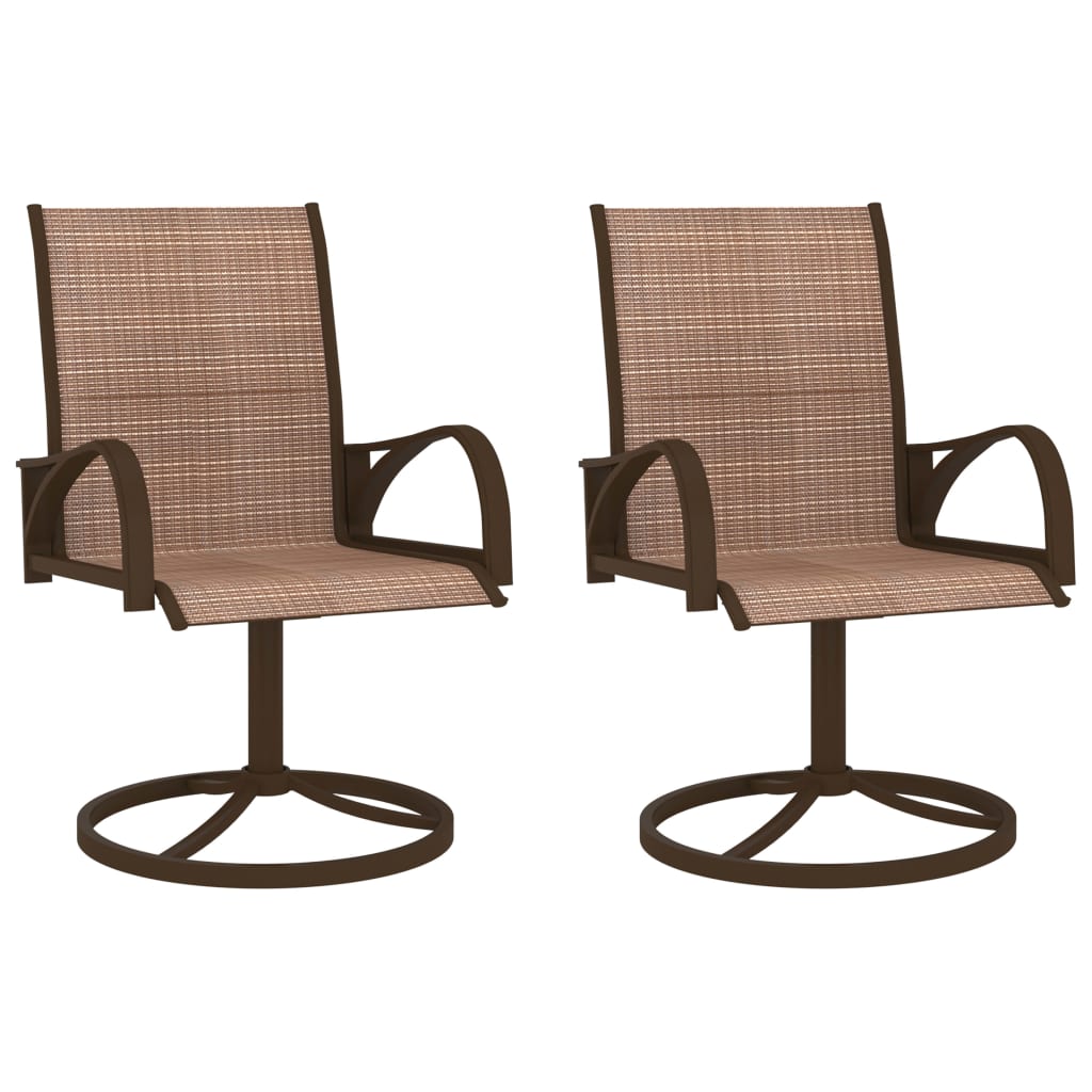 Garden Chair | Set of 2 | Brown | Textilene, Powder-Coated Steel