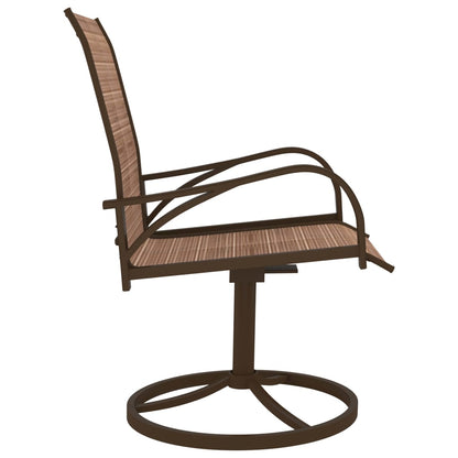 Garden Chair | Set of 2 | Brown | Textilene, Powder-Coated Steel