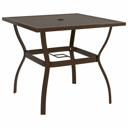 312279 vidaXL Garden Table Brown 81,5x81,5x72 cm Steel