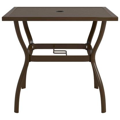 312279 vidaXL Garden Table Brown 81,5x81,5x72 cm Steel
