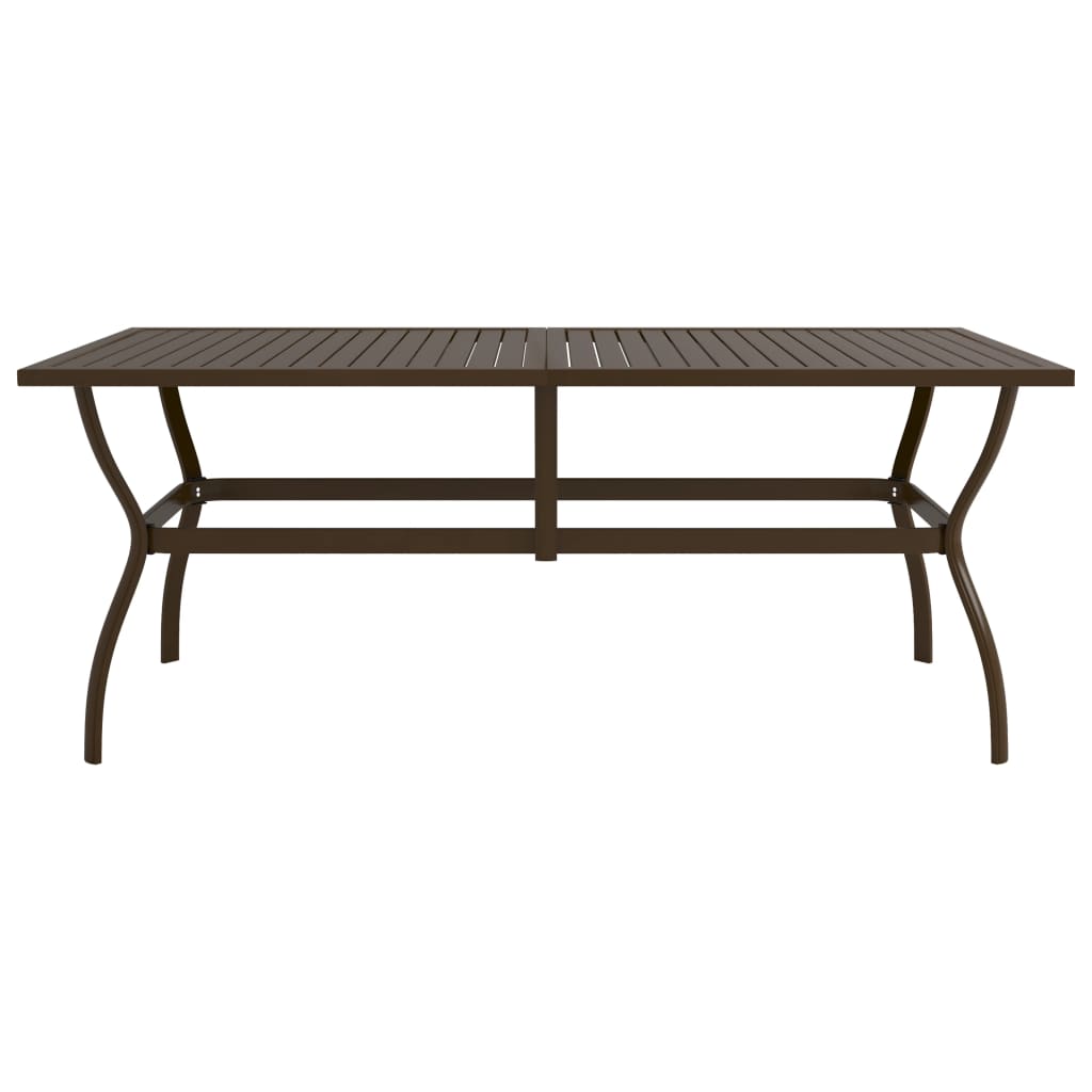 312281 vidaXL Garden Table Brown 190x80x72 cm Steel