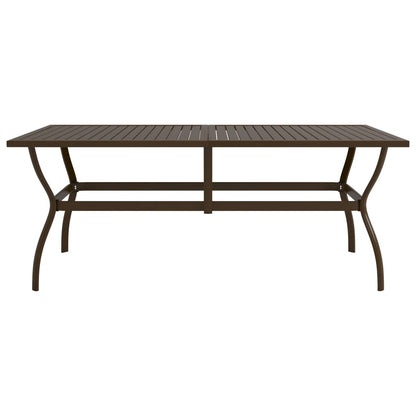 312281 vidaXL Garden Table Brown 190x80x72 cm Steel