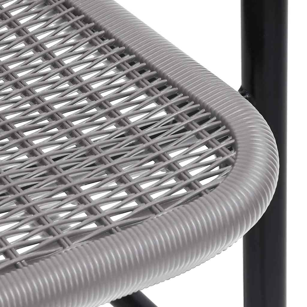 Garden Chair | Set of 2 | Black | Plastic Rattan, Steel | Standard