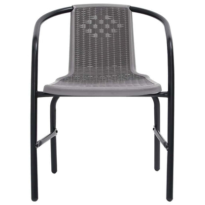 Garden Chair | Set of 4 | Black | Plastic rattan, steel | Standard