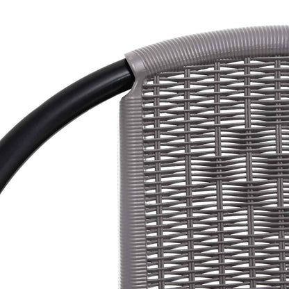 Garden Chair | Set of 4 | Black | Plastic rattan, steel | Standard