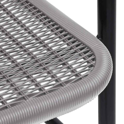 Garden Chair | Set of 4 | Black | Plastic rattan, steel | Standard