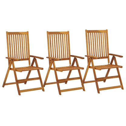 Garden Chair | Set of 3 | Natural Wood | Solid Acacia Wood | Medium