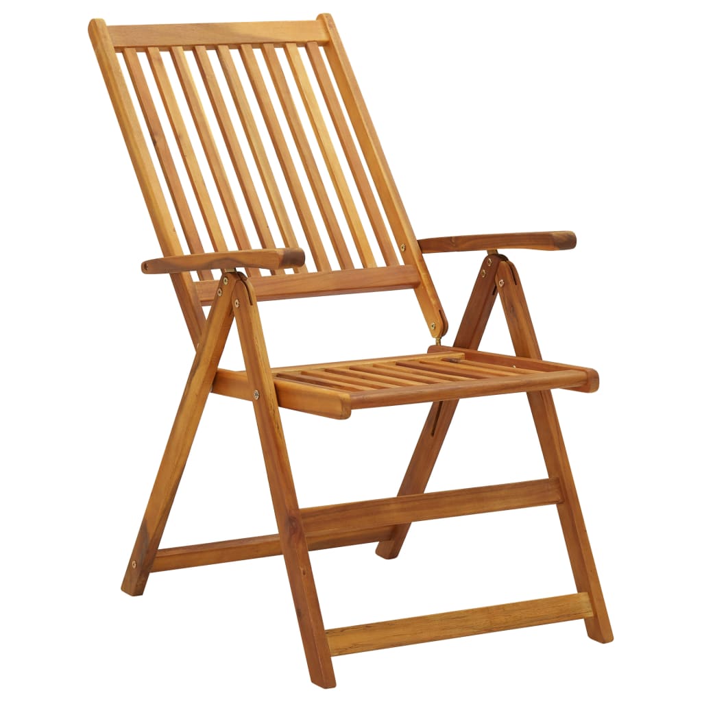 Garden Chair | Set of 3 | Natural Wood | Solid Acacia Wood | Medium