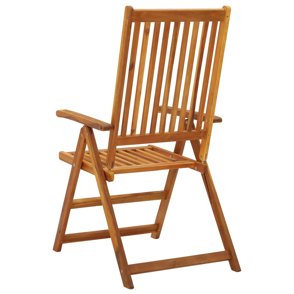 Garden Chair | Set of 3 | Natural Wood | Solid Acacia Wood | Medium