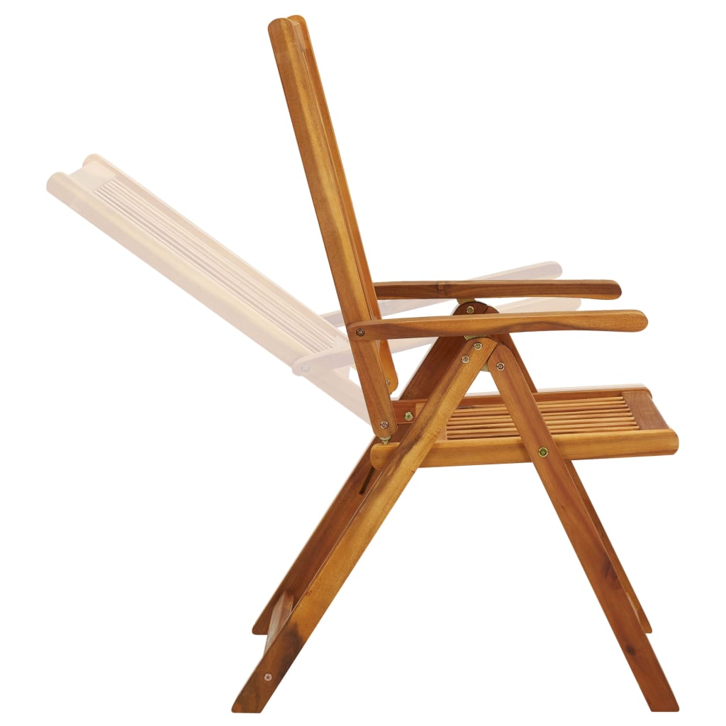 Garden Chair | Set of 3 | Natural Wood | Solid Acacia Wood | Medium