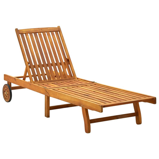311871 vidaXL Sun Lounger Solid Acacia Wood