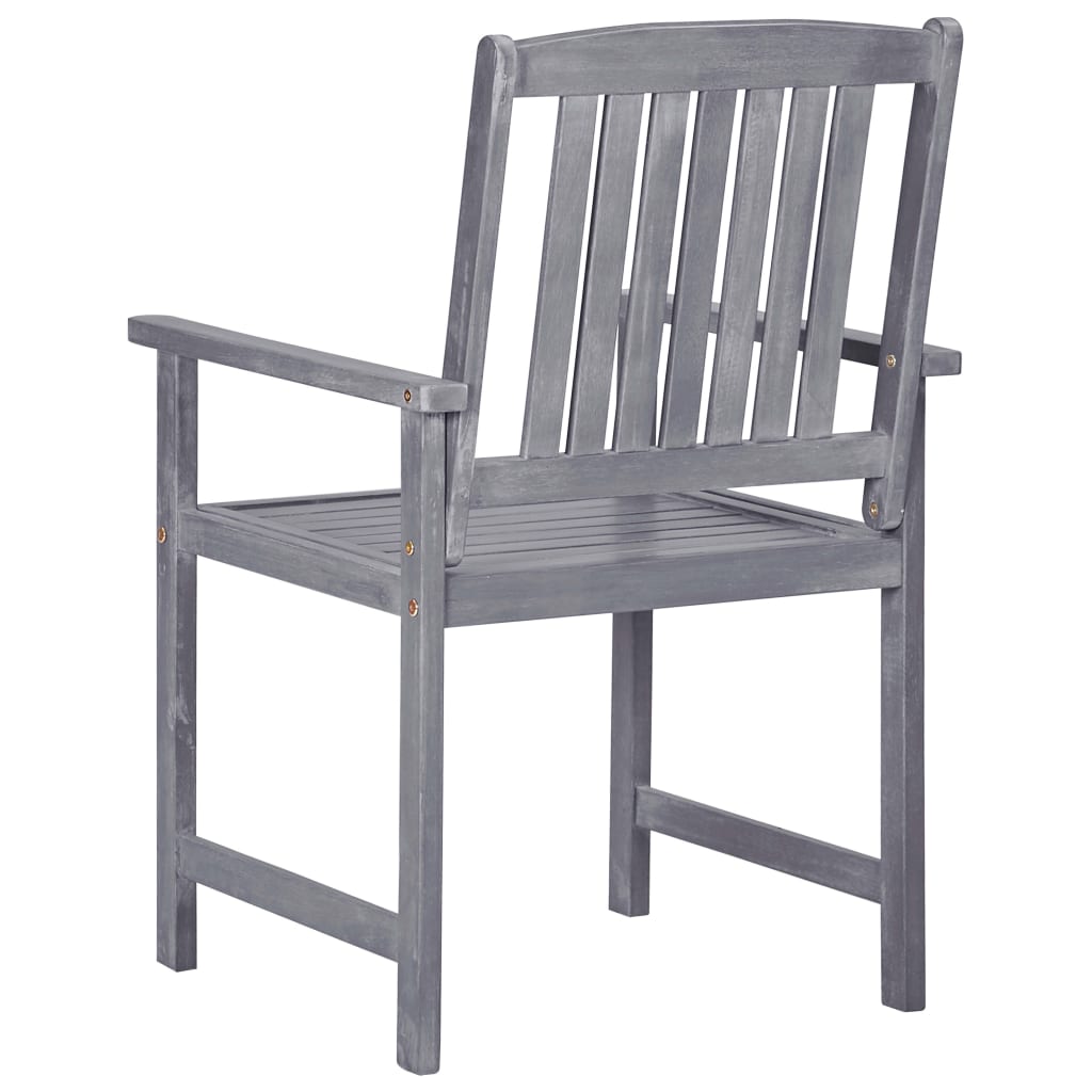 Garden Chair | Set of 4 | Grey | Solid Acacia wood | Standard | Durable