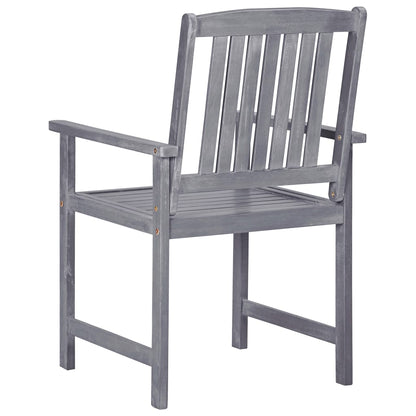 Garden Chair | Set of 4 | Grey | Solid Acacia wood | Standard | Durable