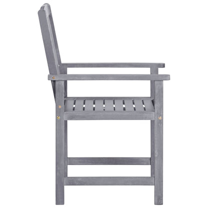 Garden Chair | Set of 4 | Grey | Solid Acacia wood | Standard | Durable