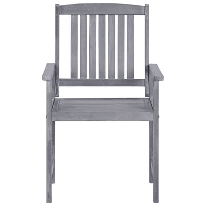 Garden Chair | Set of 4 | Grey | Solid Acacia wood | Standard | Durable