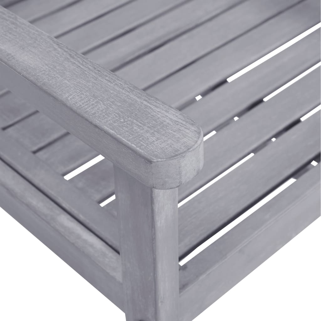 Garden Chair | Set of 4 | Grey | Solid Acacia wood | Standard | Durable