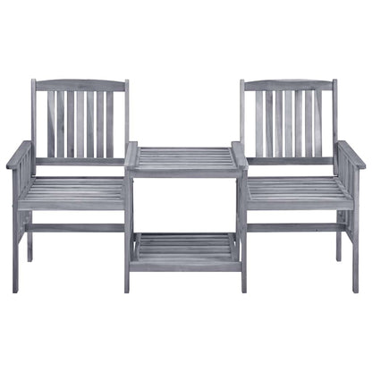 Garden Chair With Tea Table | Grey | Solid Acacia Wood | Medium | Durable