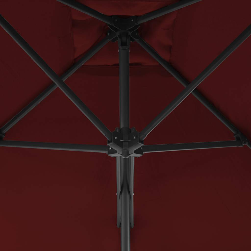 Garden Parasol with Steel Pole Bordeaux Red 250x250x230 cm
