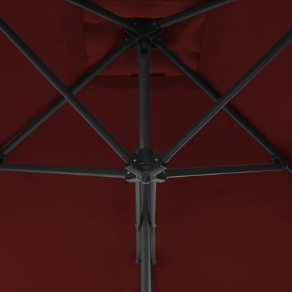 Garden Parasol with Steel Pole Bordeaux Red 250x250x230 cm