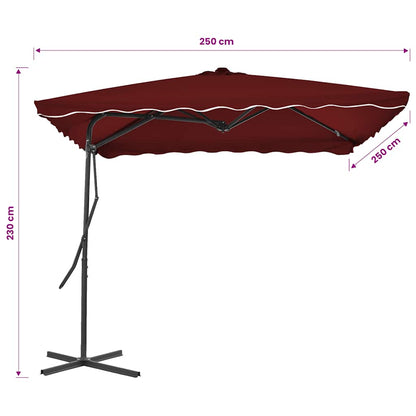 Garden Parasol with Steel Pole Bordeaux Red 250x250x230 cm