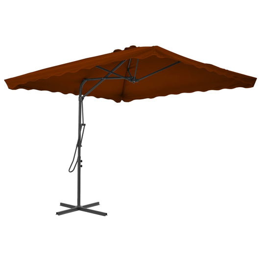 Garden Parasol | Terracotta | Polyester | 250x250 cm | Rotatable