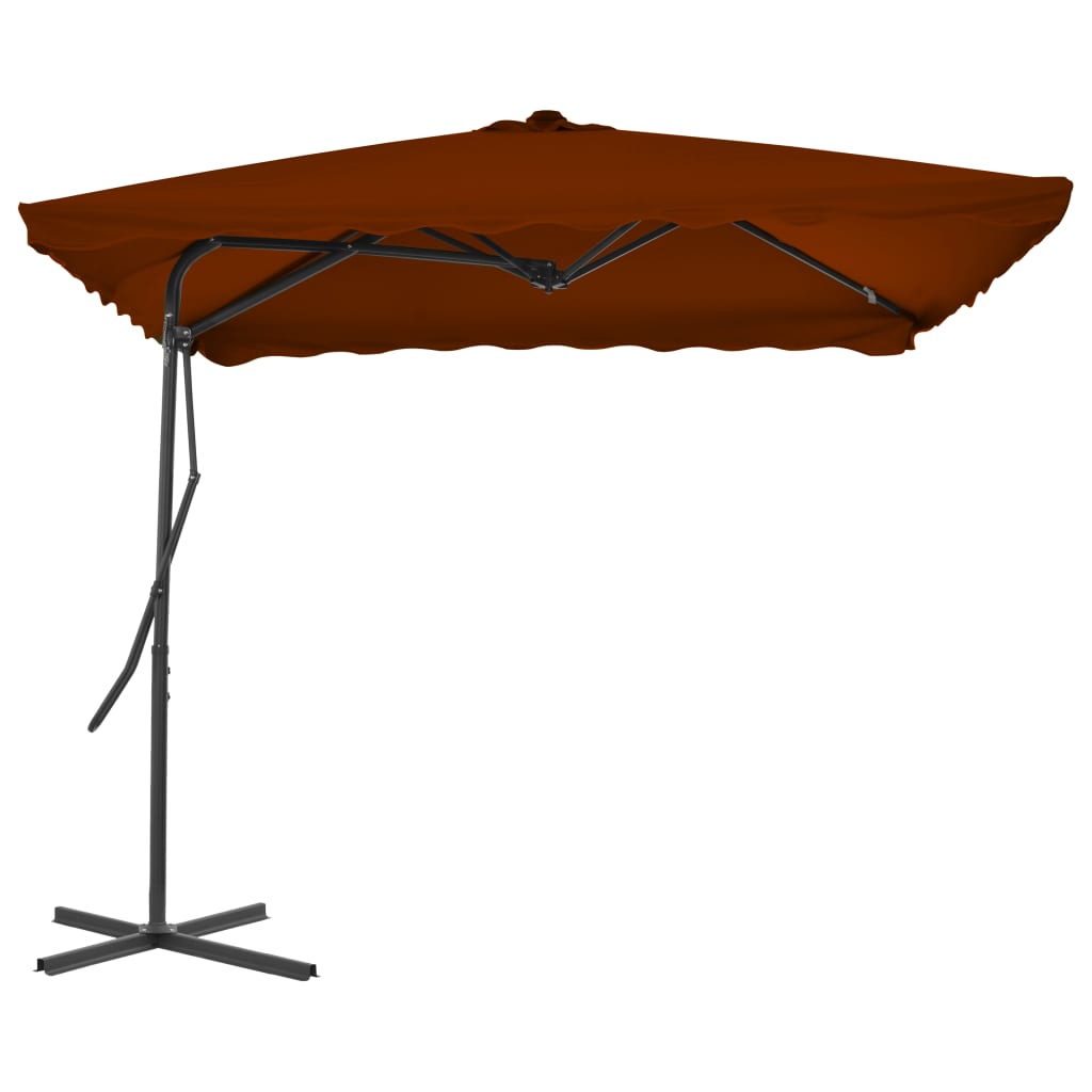 Garden Parasol | Terracotta | Polyester | 250x250 cm | Rotatable