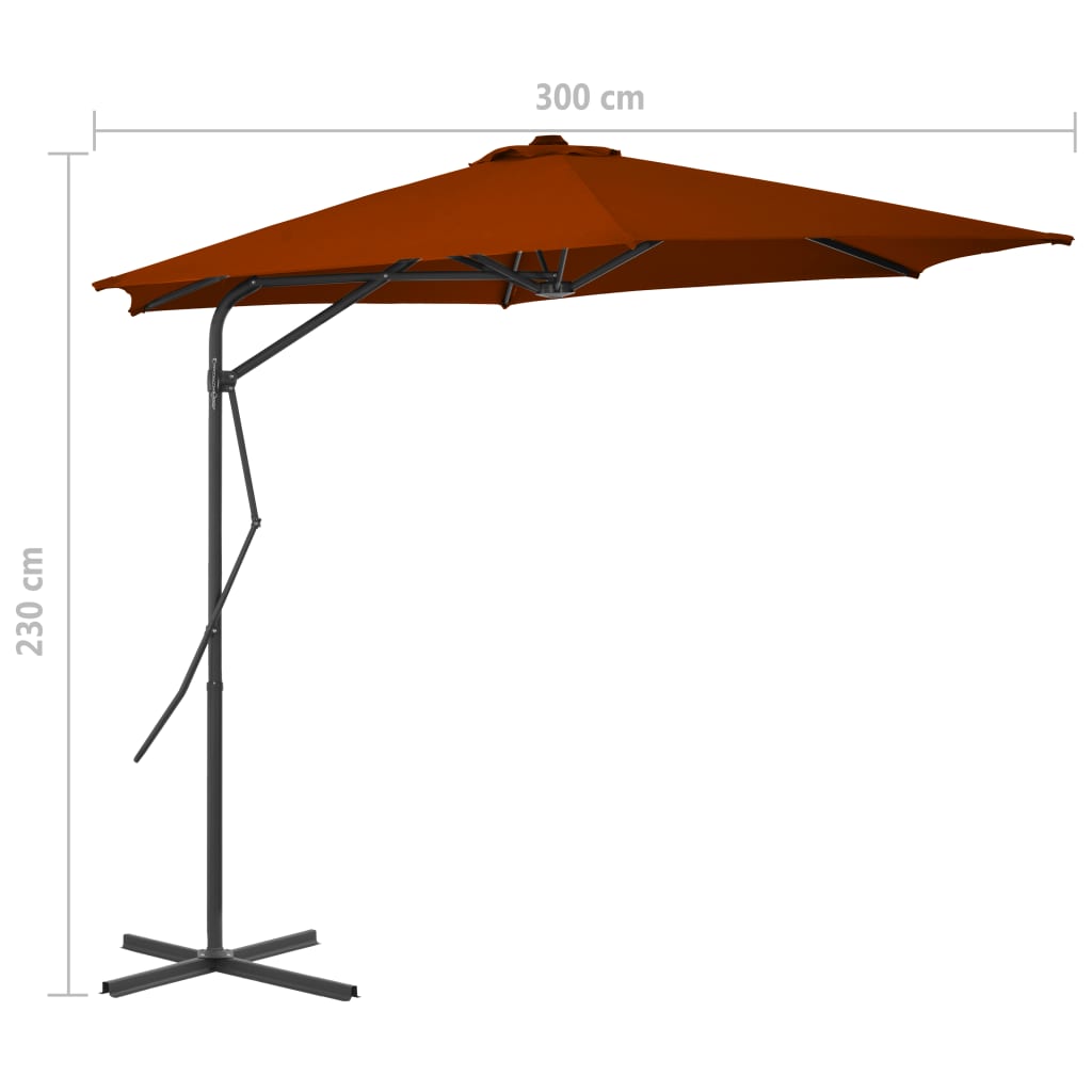 Garden Parasol | Terracotta | Fabric | 300 cm diameter