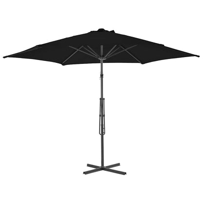 Garden Parasol with Steel Pole Black 300x230 cm