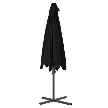 Garden Parasol | Black | Polyester, Powder-Coated Steel | Large