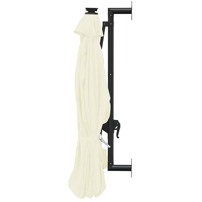 Wall-mounted Garden Parasol with LEDs 300 cm Sand