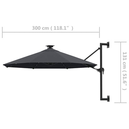 Garden Parasol | Anthracite | Polyester fabric, Metal | Large | Tiltable
