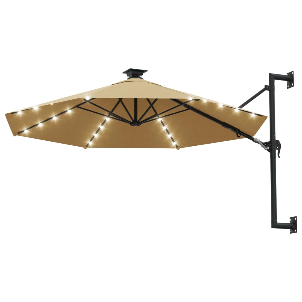 Garden Parasol | Taupe | Polyester | Large | Adjustable Armrests