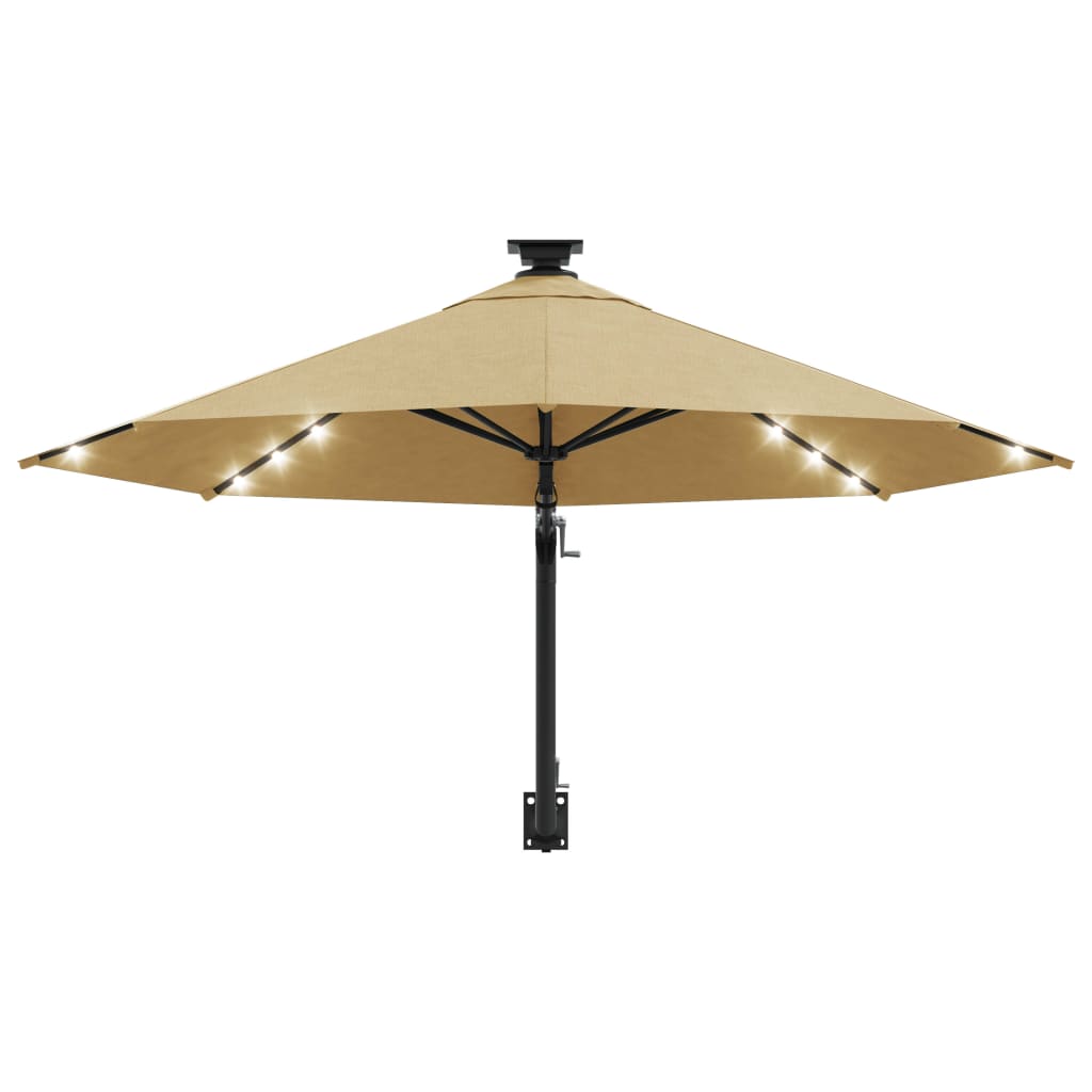 Garden Parasol | Taupe | Polyester | Large | Adjustable Armrests