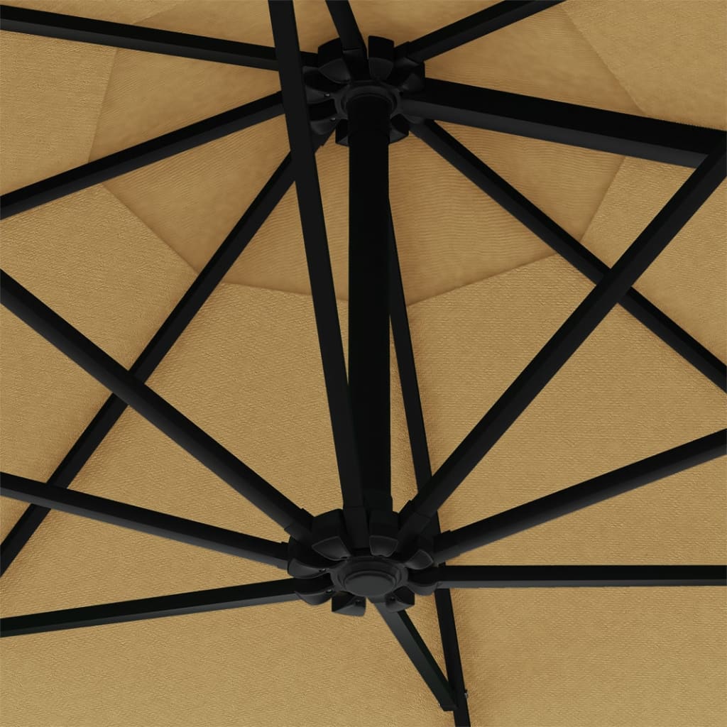 Garden Parasol | Taupe | Polyester | Large | Adjustable Armrests