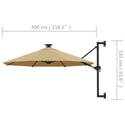 Garden Parasol | Taupe | Polyester | Large | Adjustable Armrests