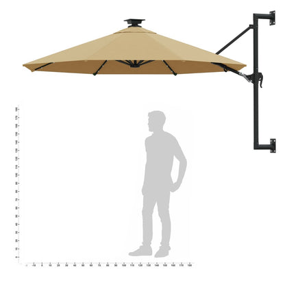 Garden Parasol | Taupe | Polyester | Large | Adjustable Armrests